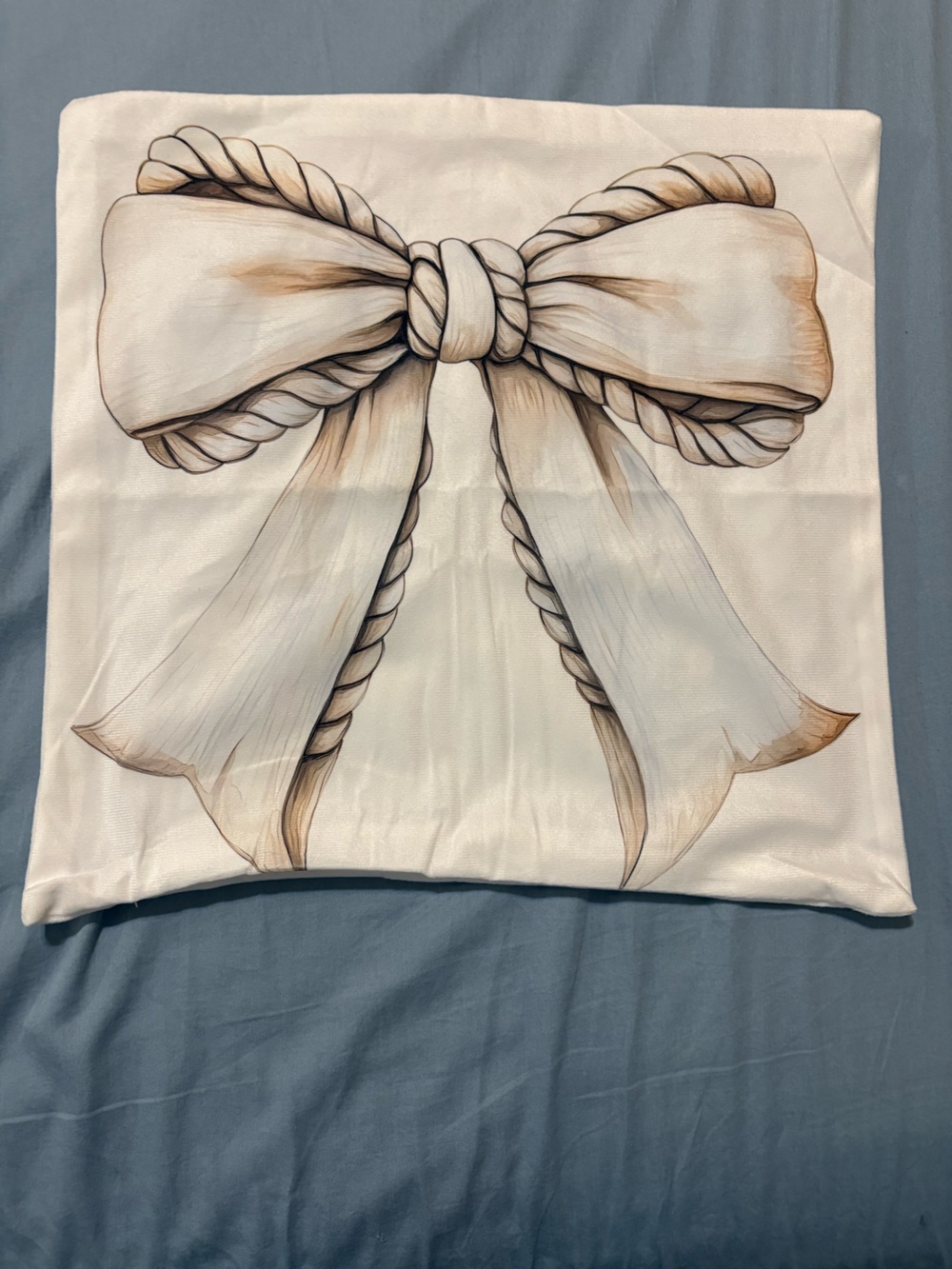 Bow Print Pillow Cover - Cream Bow NWOT Qty 4